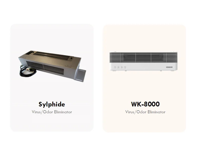Sylphide and WK-8000 oxygen ion cluster units