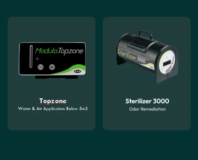 Topzone and Sterilizer 3000 ozone generators