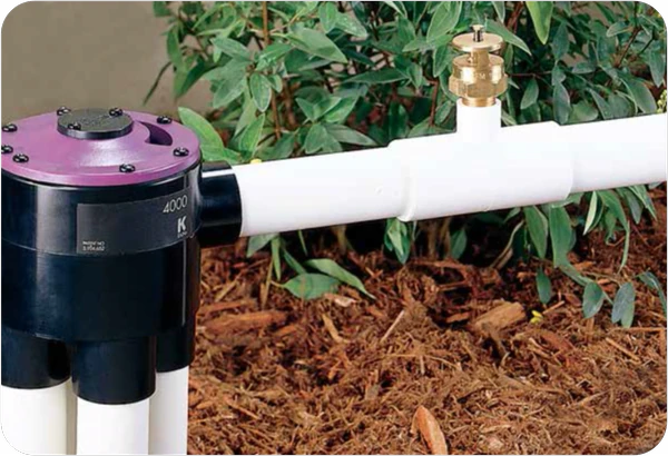 A K-Rain indexing valve installed in the ground